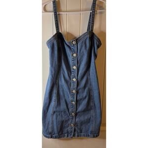 PacSun Button Up Stretch Denim Dress XS